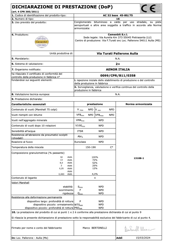 DoP Tout venant 0-40 MOD